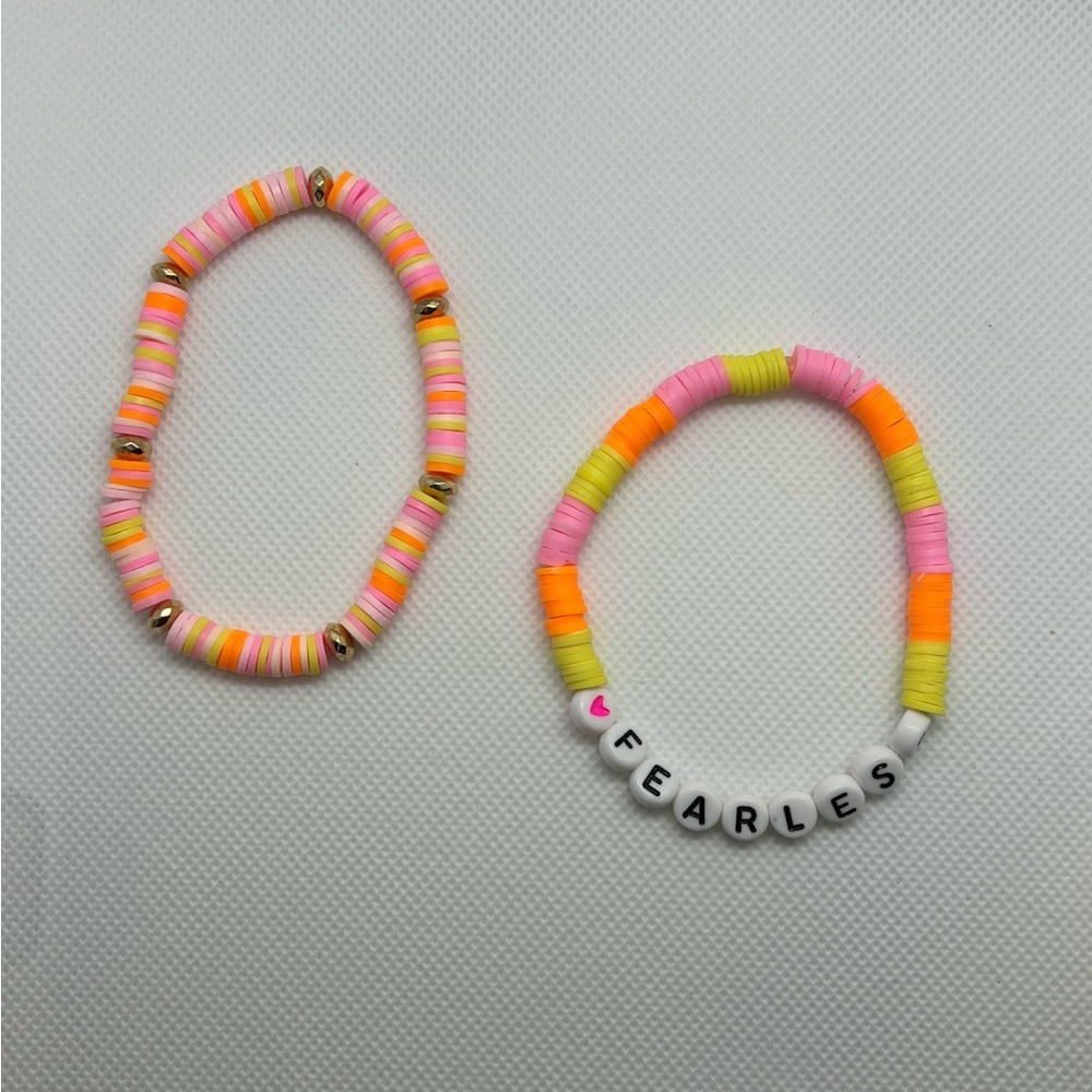 Handmade friendship bracelet set clay polymer beads - Taylor Swift Theme